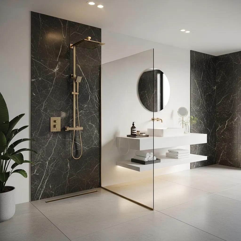 Premium shower set in a modern bathroom, highlighting luxury and style