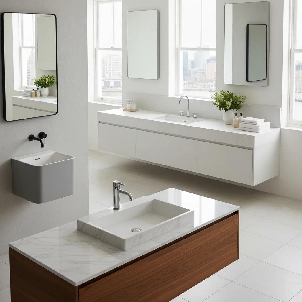 Stylish bathroom with premium basins showcasing modern designs and aesthetics