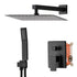 DL-08068BK- Black square shower Head with Handheld shower set