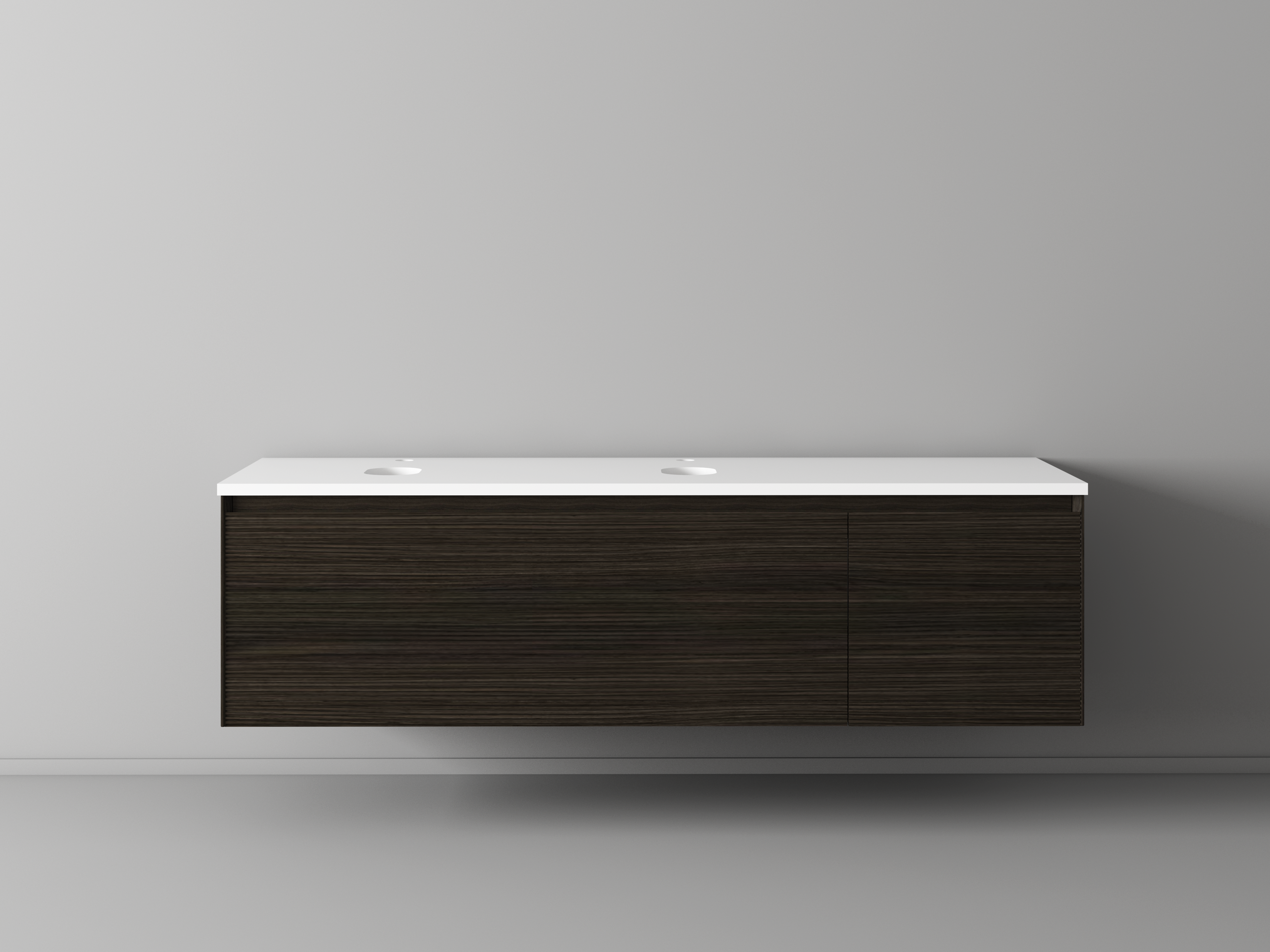KL810982-1500 APPOLO Dark Walnut Vanity with Corian Counter top