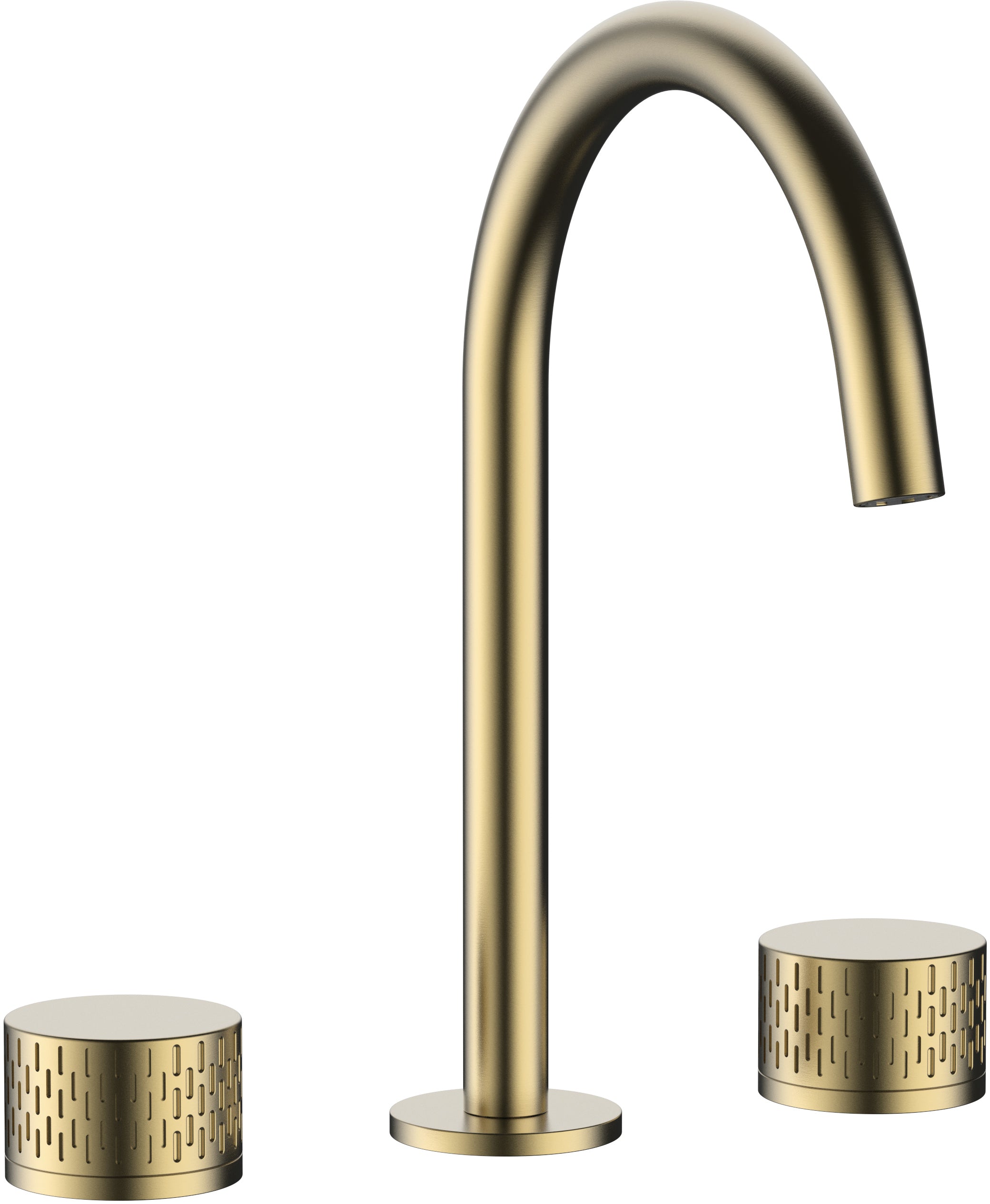 A1206F Brushed Gold Hob Mounted Basin Mixer Tap