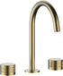 A1206F Brushed Gold Hob Mounted Basin Mixer Tap