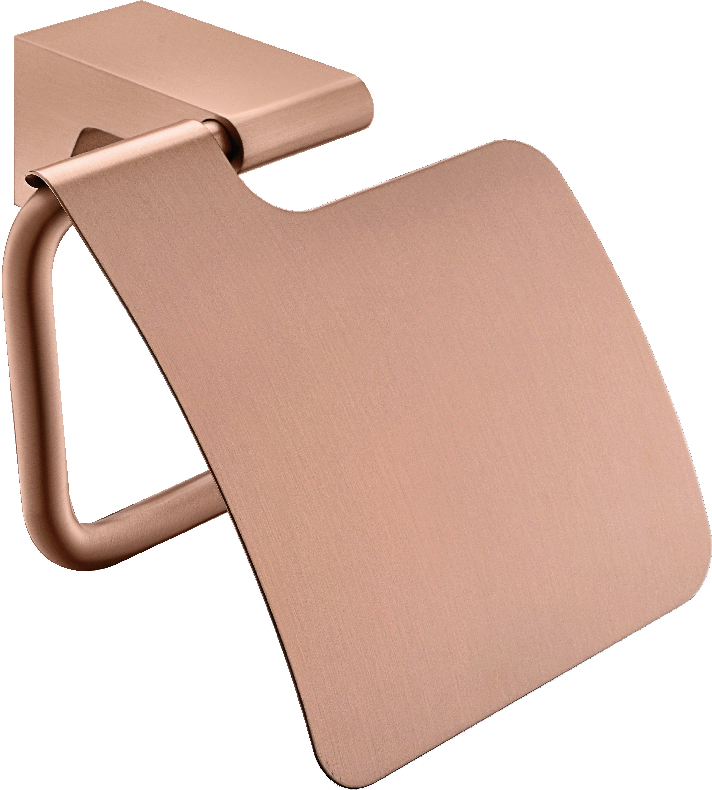F-QC2705LE Matt Rose Gold Toilet paper holder with cover
