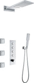 3AH4B092J4- Three Function Chrome Square shower head with Handheld shower set