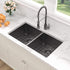 9743 Nano Black Undermount Double Bowl Stainless Steel Kitchen Sink