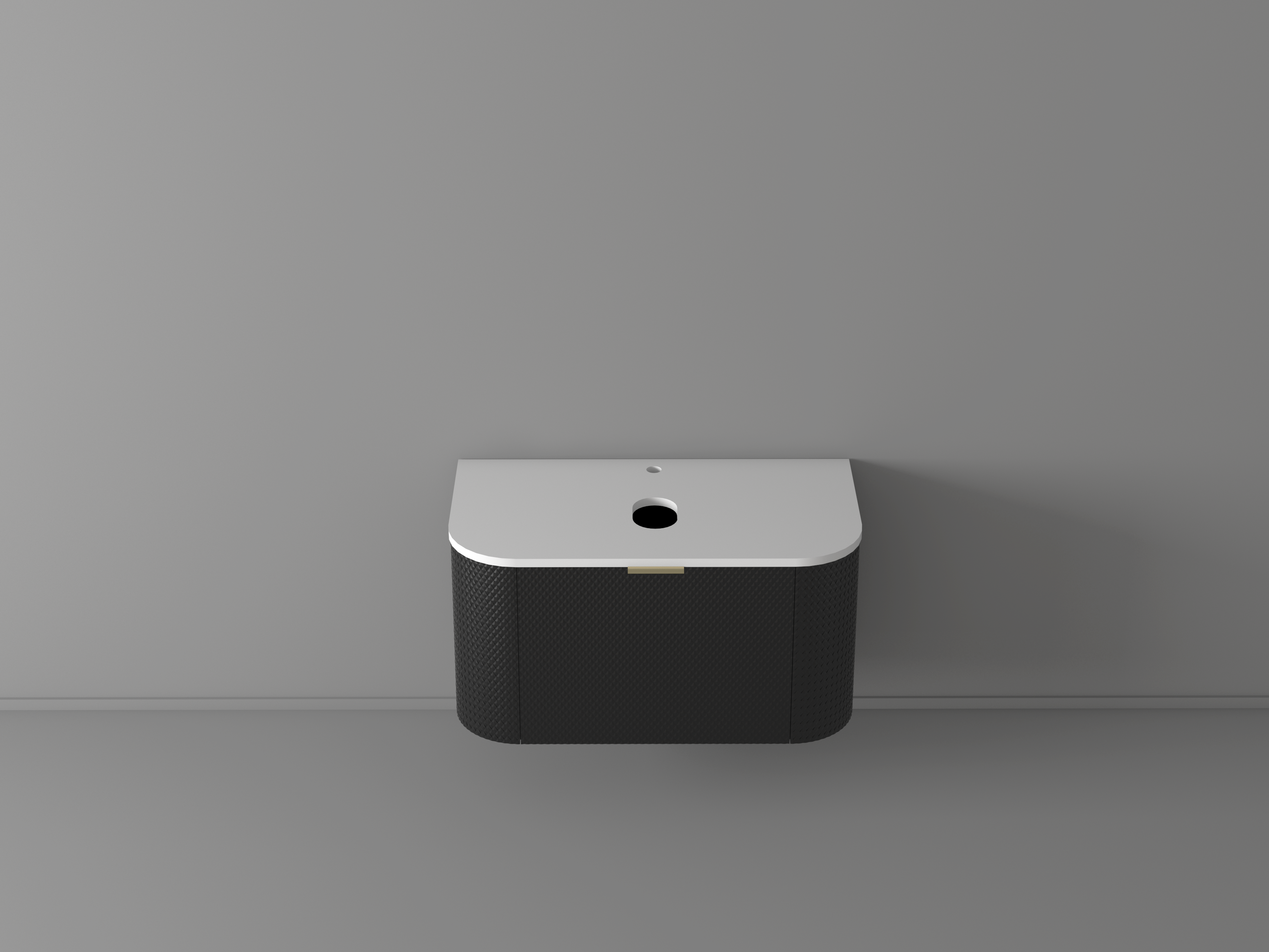 KL810972-900 Apollo Matt Black Luxury Vanity with Corian Counter top
