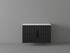 KL810882C-900 Apollo Fluted Matt Black Handle Pull Vanity with 10mm Corian Counter top