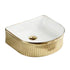 9661 E-224 Glossy White & Gold Arch Shape Ceramic Basin