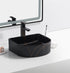 9661 P-342 Arch shape Fluted Black marble with Golden & Silver Art Ceramic Basin