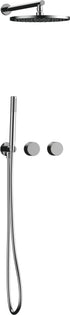 A1212A Chrome Wall Mounted Round shower with Handheld shower set