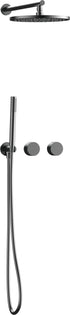 A1212G Matt Grey Wall Mounted Round shower with Handheld shower set