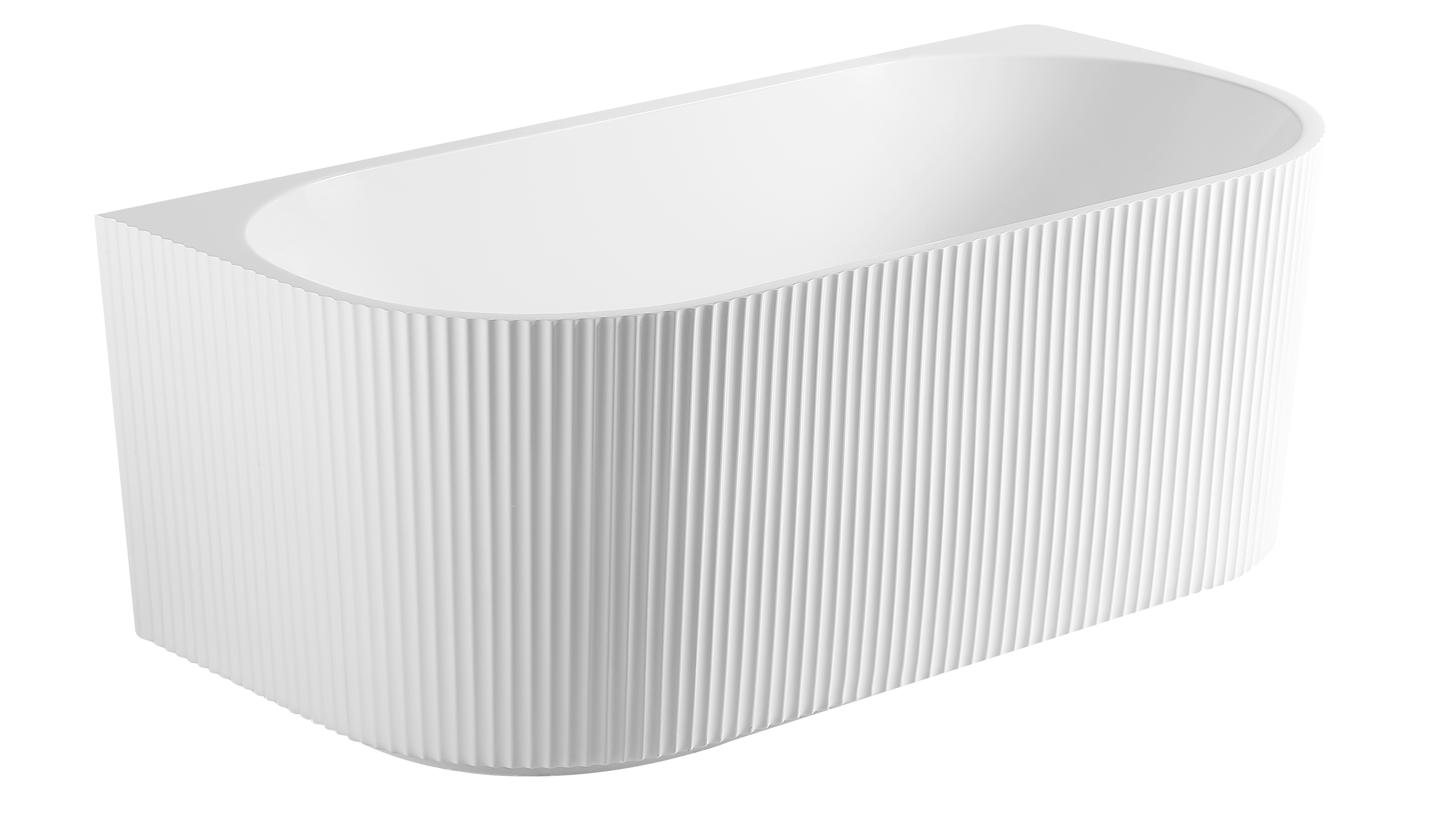 AM-006C Glossy white Fluted Corner Freestanding Bathtub