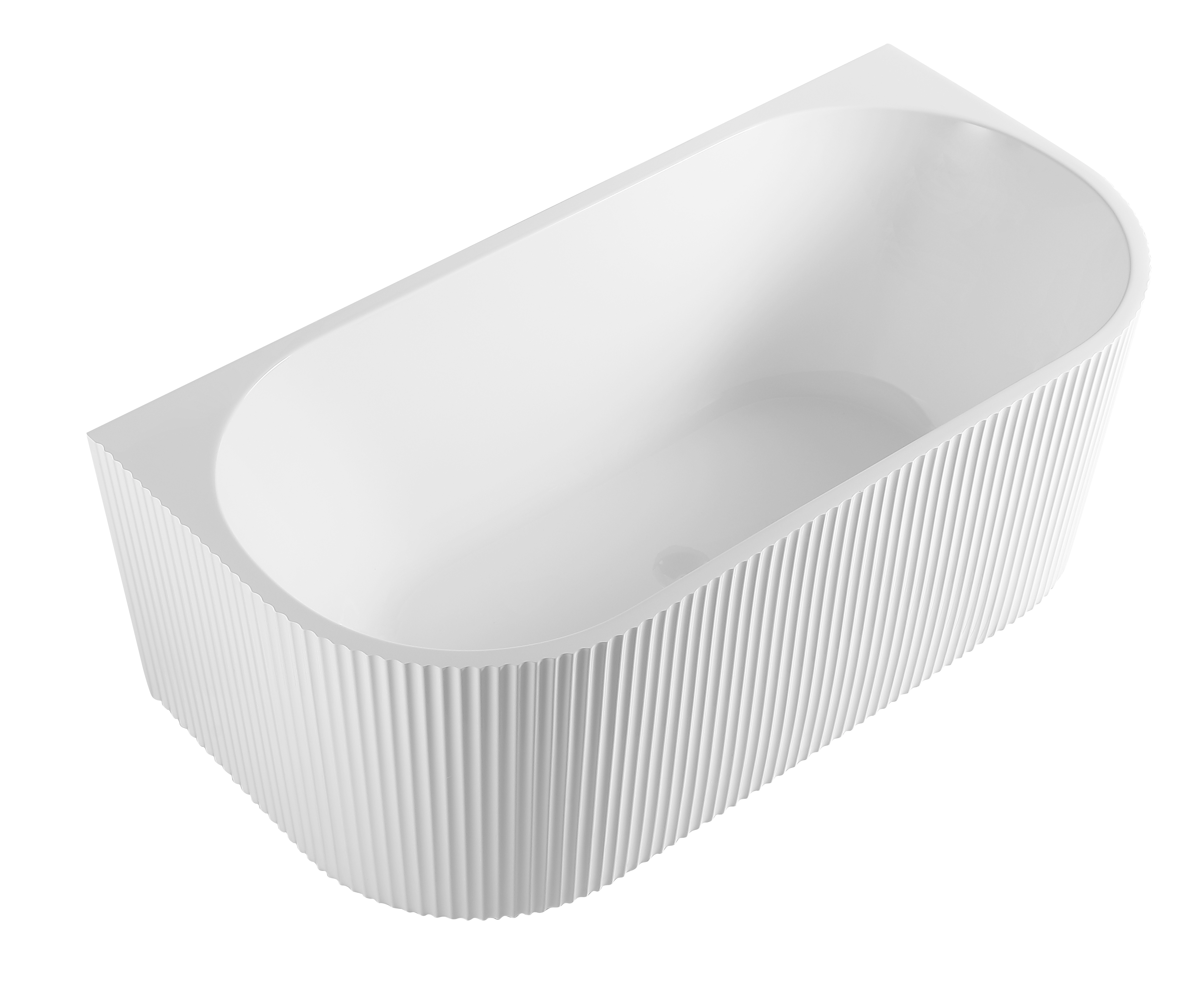 AM-006C Glossy white Fluted Corner Freestanding Bathtub