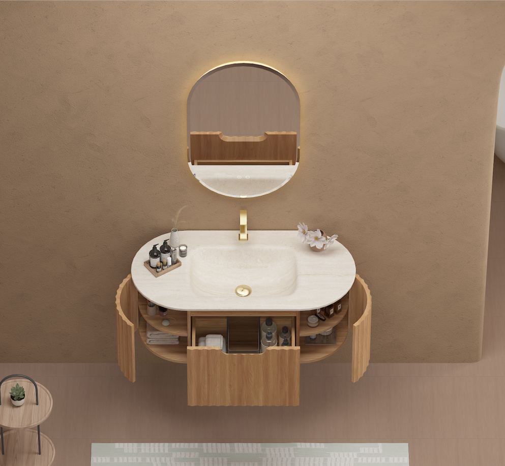 AS813046A-1000 Apollo Vanity roman seal sintered stone integratred basin