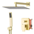 DL-08068LJS- Brushed Gold square shower Head with Handheld shower set