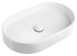 EB107B- Gloss White Oval Fluted Above counter ceramic Basin