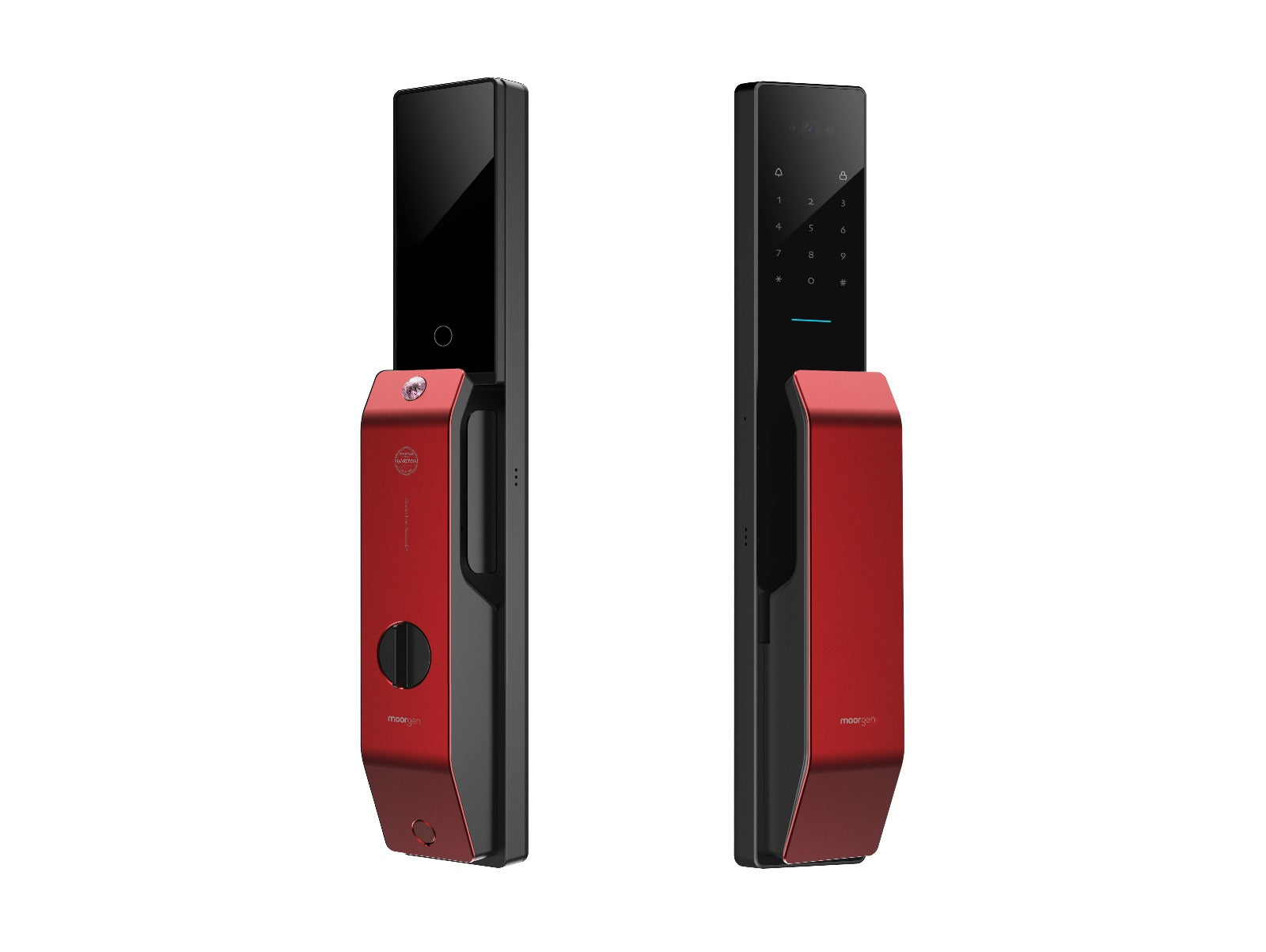 T9+Red-Moorgen SWAROVSKI Crystal Digital Door Lock 