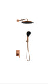 0608LM Rose Gold Round Shower Head with Handheld shower set