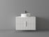 KL810882C-900 Apollo Fluted Matt White Handle Pull Vanity with 10mm Corian Counter top