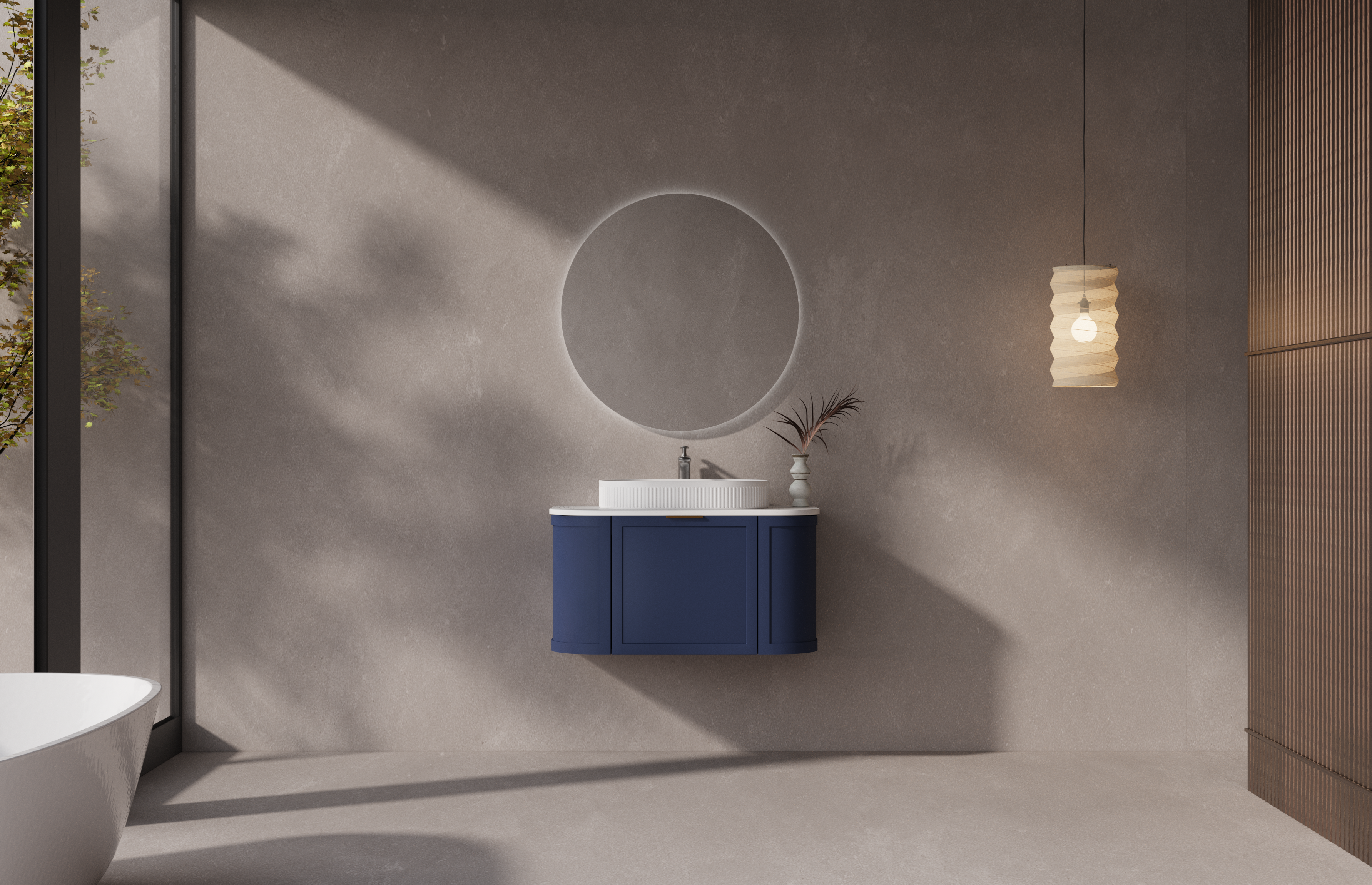 KLWHCSD-900 Apollo Navy blue soft closing Vanity with 18mm Corian Counter top