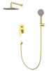 LM-1352-LG Brushed Gold Round arm shower with Handheld shower set