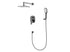 LM-1355 TH Gunmetal Grey Square Shower Head with Handheld Shower set