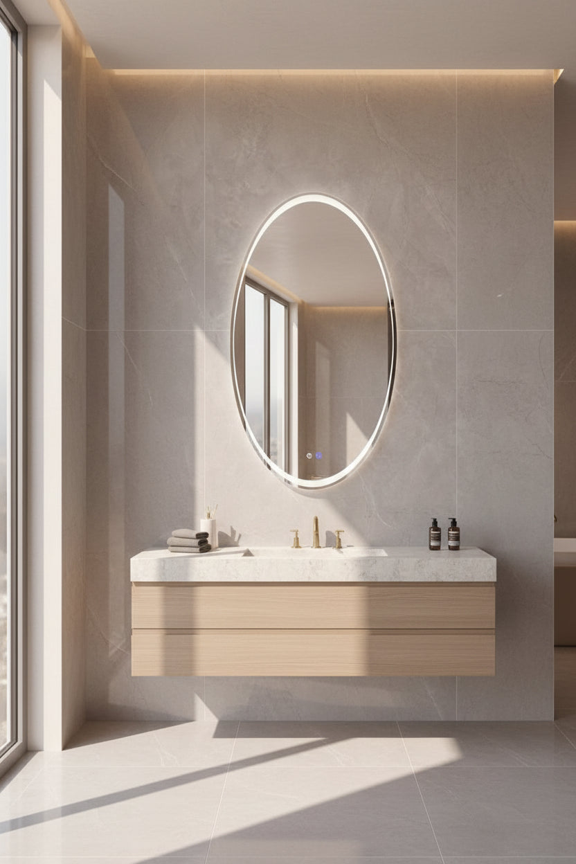 21053-160 Oval Frameless Anti Fog LED Mirror