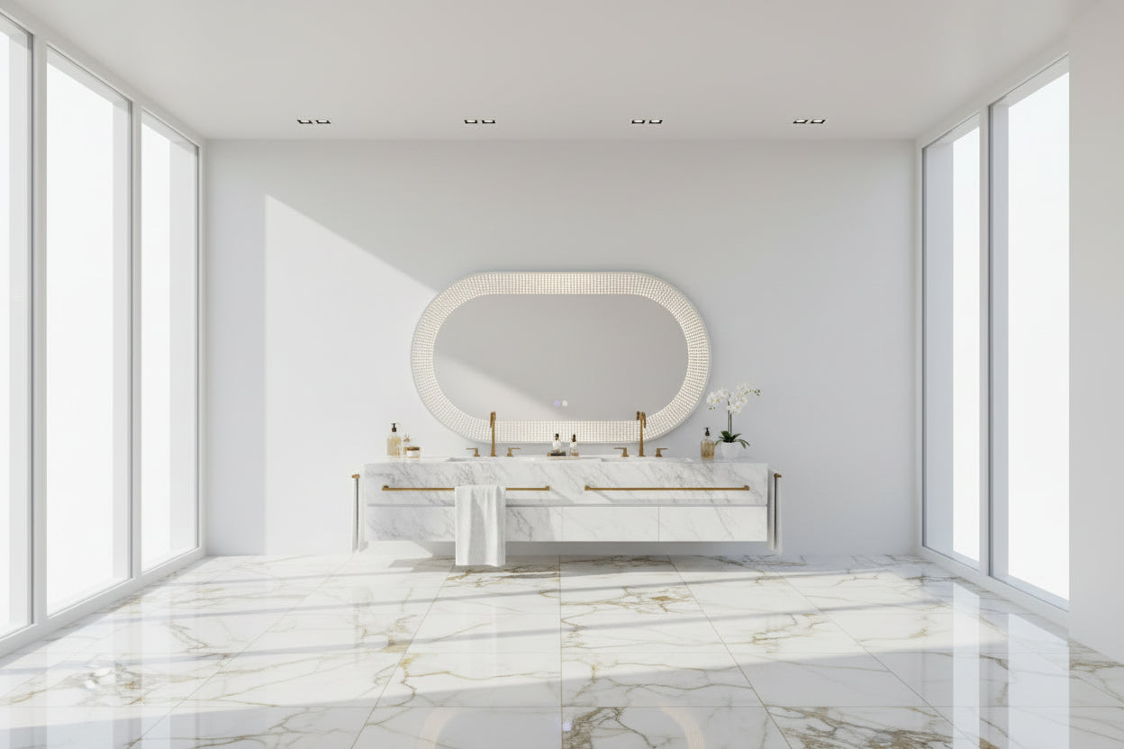 Oval Frameless Anti Fog LED Mirror
