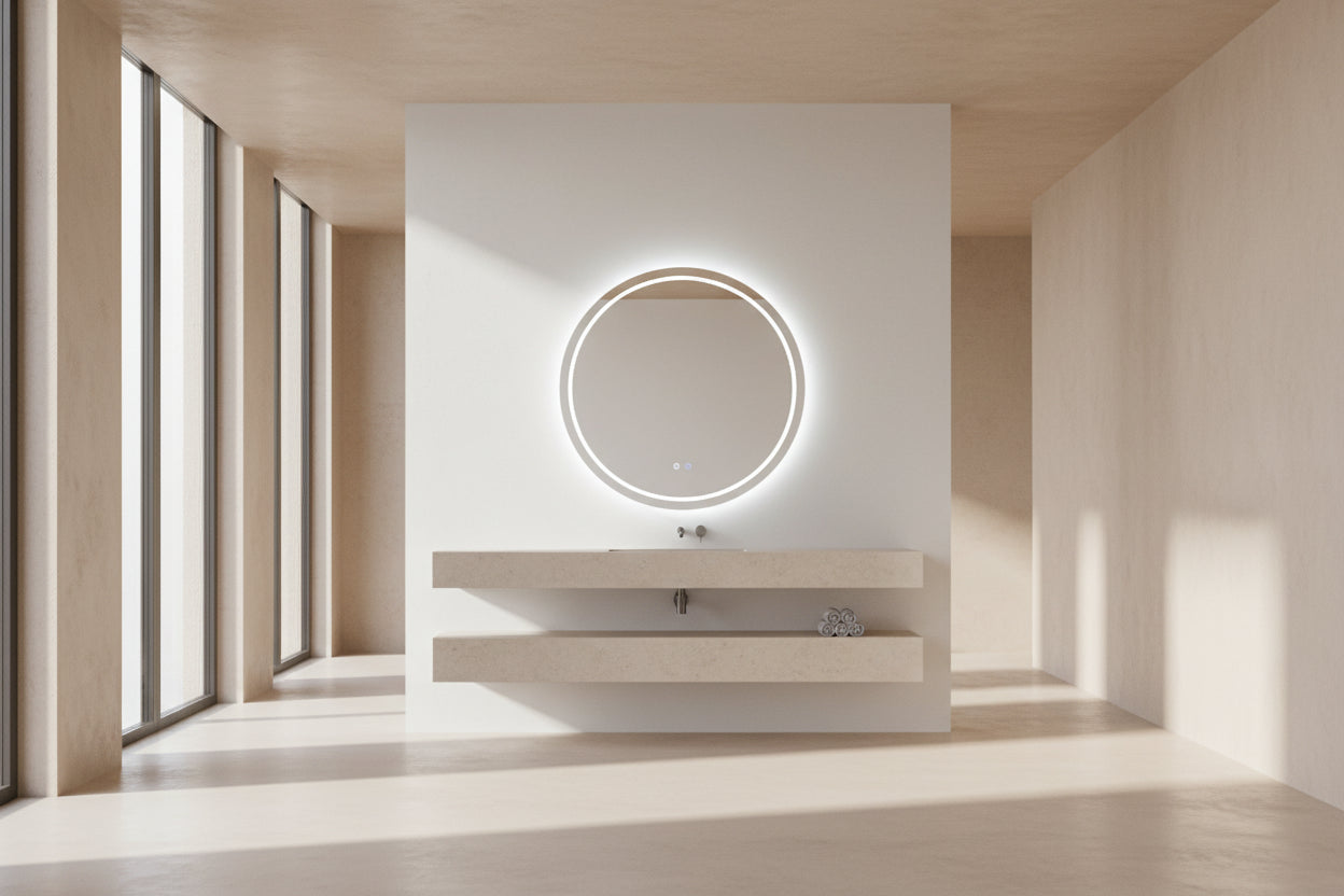 2827-1200 Round Frameless Anti Fog LED Mirror