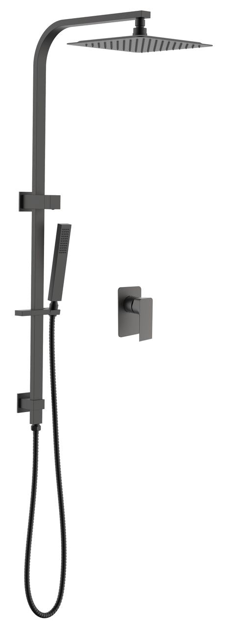 2013-2SDM-FP Matt Grey Full Combination Square shower set