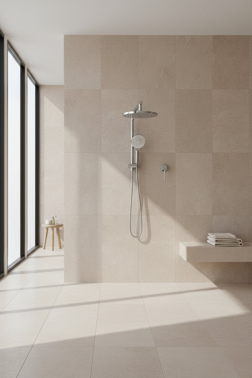 Chrome round full combination shower set