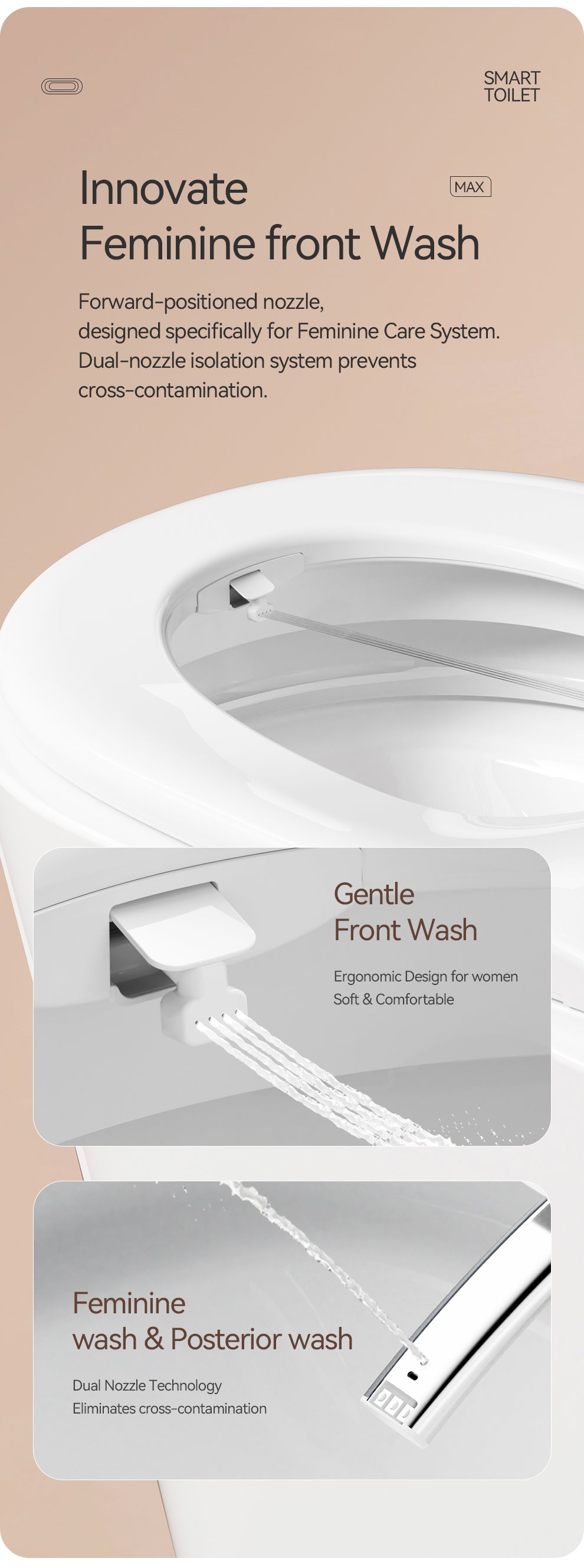 U8 Apollo Smart Toilet Bidet with Foam shield, One-piece Tankless, Heated seat, Auto Flush & LED Display