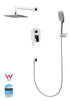 LM-1355-CP Chrome Square shower head with Handheld shower set